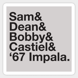 SUPERNATURAL Dean and Sam WINCHESTER Castiel Bobby Singer Magnet